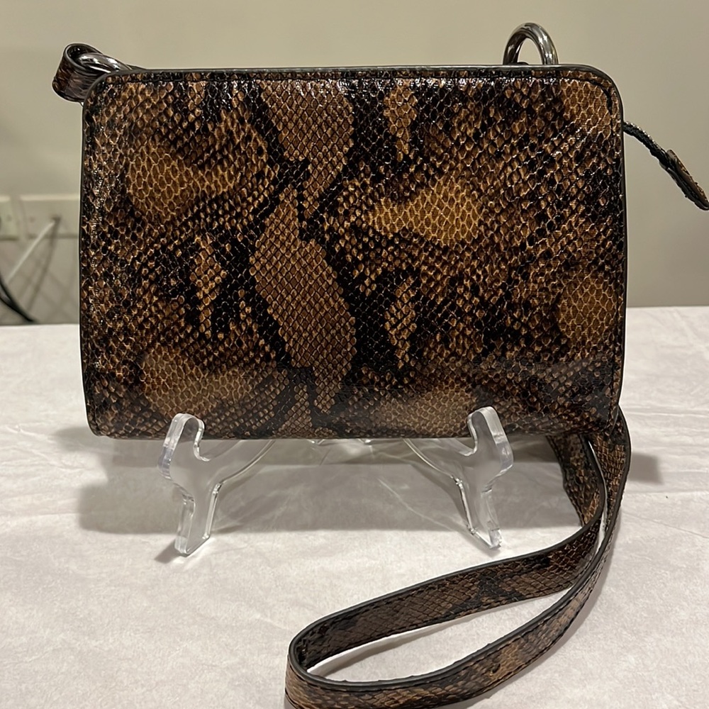 Brown Urban Outfitters Crossbody Mini Bag Snakeskin Design 8”x5”